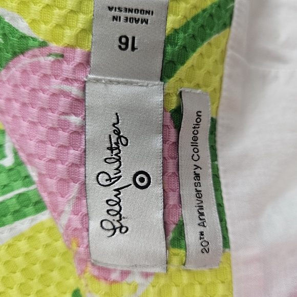 Lilly Pulitzer Target Pinnapple Floral Print Sleeveles Shift Dress Neon Mini 16 - Picture 9 of 9